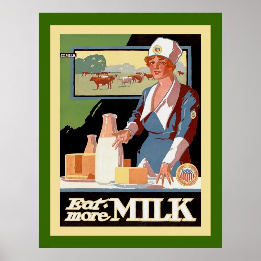 Eet meer melk ~  Adverteren Poster (Voorkant)
