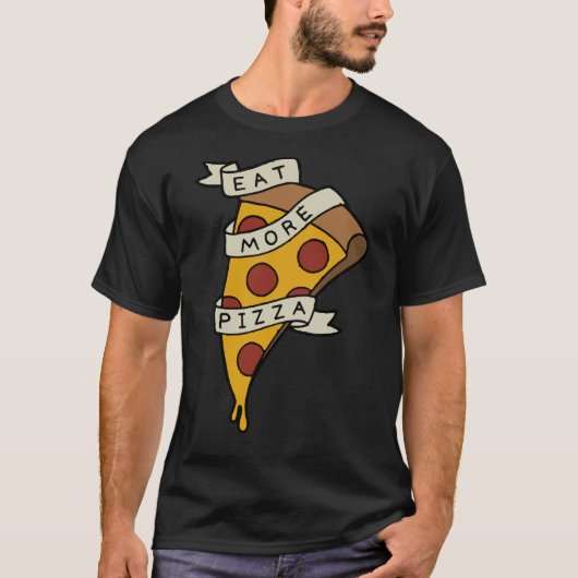 Eet Meer Pizza T-shirt (Voorkant)