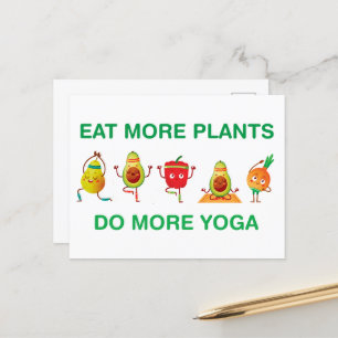 Eet meer Planten Doe meer Yoga Briefkaart