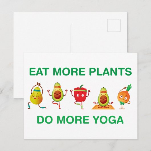Eet meer Planten Doe meer Yoga Briefkaart