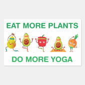 Eet meer Planten Doe meer Yoga Rechthoekige Sticker (Voorkant)