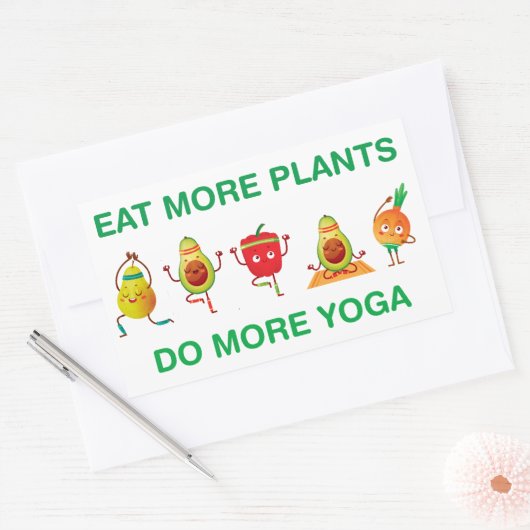 Eet meer Planten Doe meer Yoga Rechthoekige Sticker (Envelop)