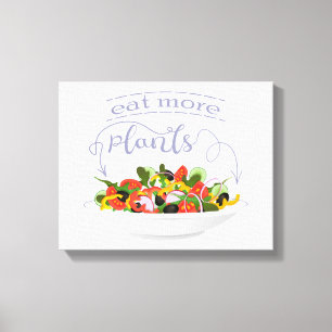Eet meer planten frisse salade motivatie beletteri canvas afdruk