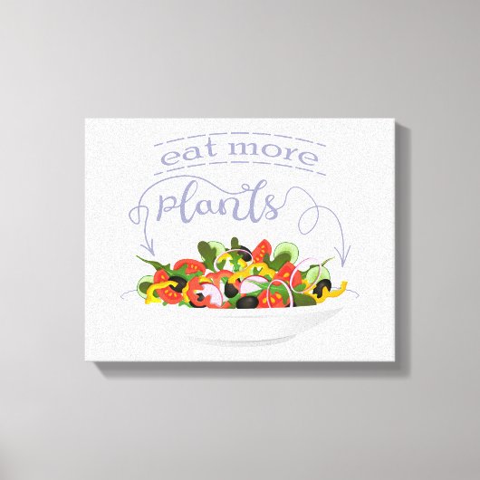 Eet meer planten frisse salade motivatie beletteri canvas afdruk (Voorkant)
