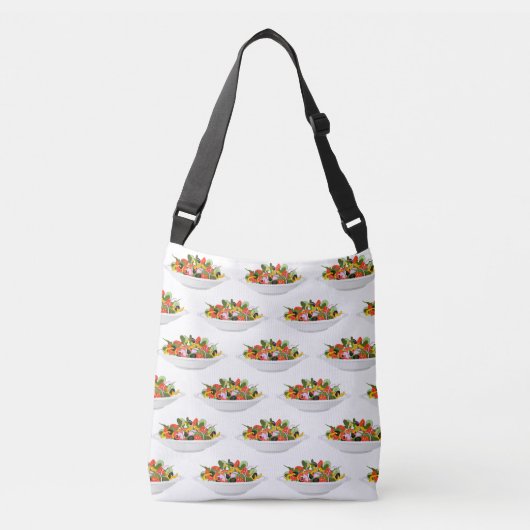Eet meer planten frisse salade motivatie beletteri crossbody tas (Voorkant)