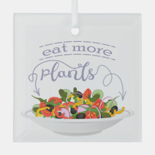 Eet meer planten frisse salade motivatie beletteri glas ornament