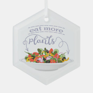 Eet meer planten frisse salade motivatie beletteri glas ornament
