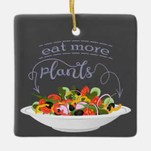 Eet meer planten frisse salade motivatie beletteri keramisch ornament