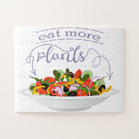 Eet meer planten frisse salade motivatie beletteri legpuzzel (Horizontaal)