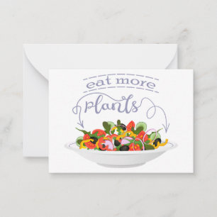 Eet meer planten frisse salade motivatie beletteri notitiekaartje