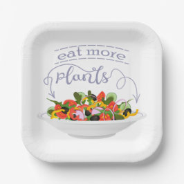 Eet meer planten frisse salade motivatie beletteri papieren bordje