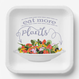 Eet meer planten frisse salade motivatie beletteri papieren bordje