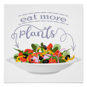 Eet meer planten frisse salade motivatie beletteri perfect poster