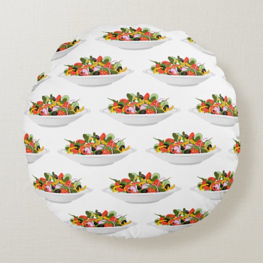 Eet meer planten frisse salade motivatie beletteri rond kussen (Voorkant)