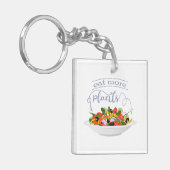 Eet meer planten frisse salade motivatie beletteri sleutelhanger (Voorkant Links)