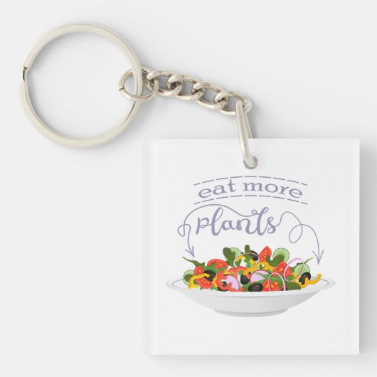 Eet meer planten frisse salade motivatie beletteri sleutelhanger (Voorkant)