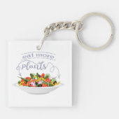 Eet meer planten frisse salade motivatie beletteri sleutelhanger (Achterkant)