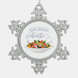 Eet meer planten frisse salade motivatie beletteri tin sneeuwvlok ornament