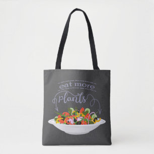 Eet meer planten frisse salade motivatie beletteri tote bag