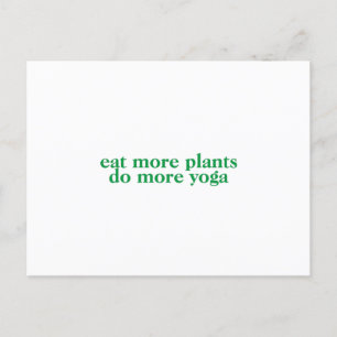 Eet meer planten meer yoga-vegan-vegetarian-yoga briefkaart