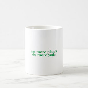 Eet meer planten meer yoga-vegan-vegetarian-yoga koffiemok