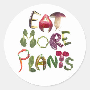 Eet meer Planten Ronde Sticker