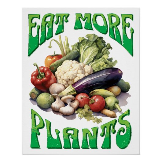 Eet meer Planten Vegetarian Perfect Poster (Voorkant)