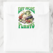 Eet meer Planten Vegetarian Vierkante Sticker (Tas)