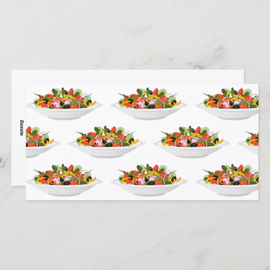 Eet meer planten verse salade motivatie lettering feestdagenkaart (Voorkant / Achterkant)