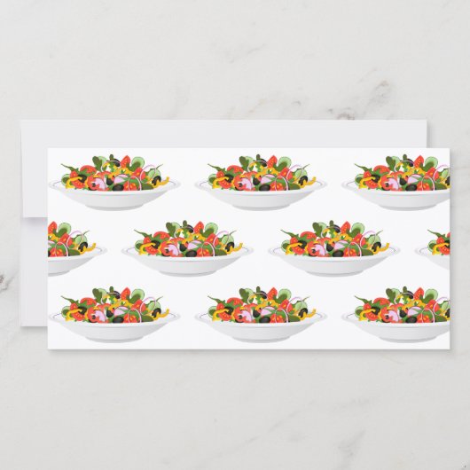 Eet meer planten verse salade motivatie lettering feestdagenkaart (Voorkant)