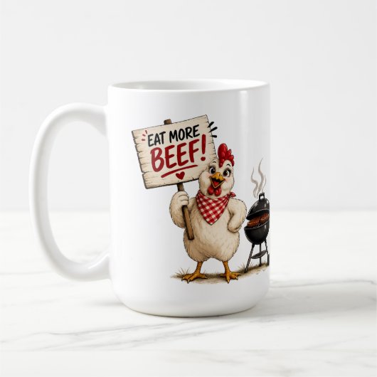 Eet Meer Rundvlees ! Kip Koffiemok (Links)
