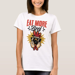 Eet Meer Rundvlees Kippenboer Rundvlees Grappige Q T-shirt