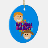 Eet meer Snoep Retro Kinderen Keramisch Ornament (Rechts)