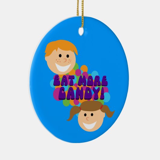 Eet meer Snoep Retro Kinderen Keramisch Ornament (Rechts)