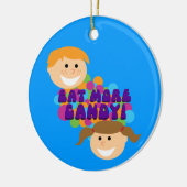 Eet meer Snoep Retro Kinderen Keramisch Ornament (Links)