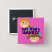 Eet meer Snoep Retro Kinderen Vierkante Button 5,1 Cm (Voorkant /achterkant)