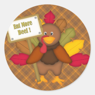 Eet Meer Sticker van de Thanksgiving van het