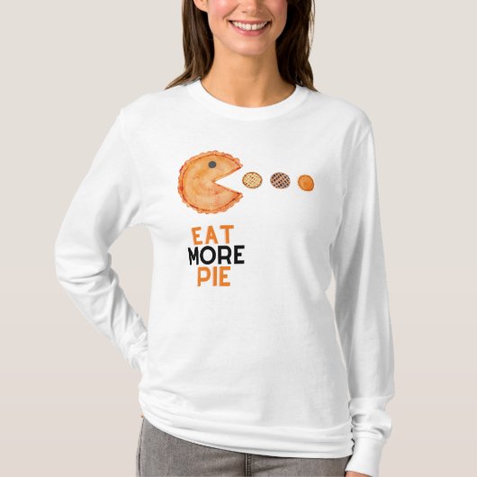 Eet meer taart pompoen, appel, pecan t-shirt (Voorkant)