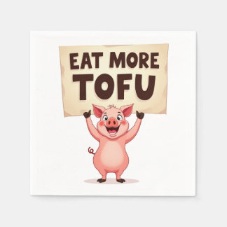 Eet Meer Tofu – Varkens Protest Tafeldoek Servet