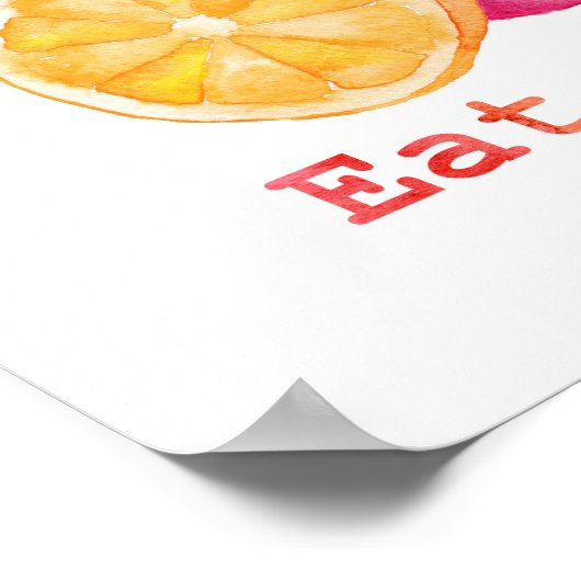 Eet meer Waterverf fruit Poster (Hoek)