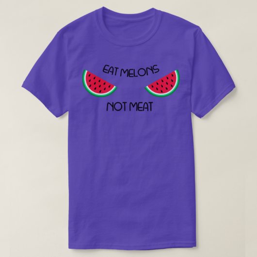 Eet meloenen, geen vlees t-shirt (Design voorkant)