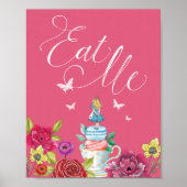 Eet mij  Alice in Wonderland Vibrant Florals Poster (Voorkant)