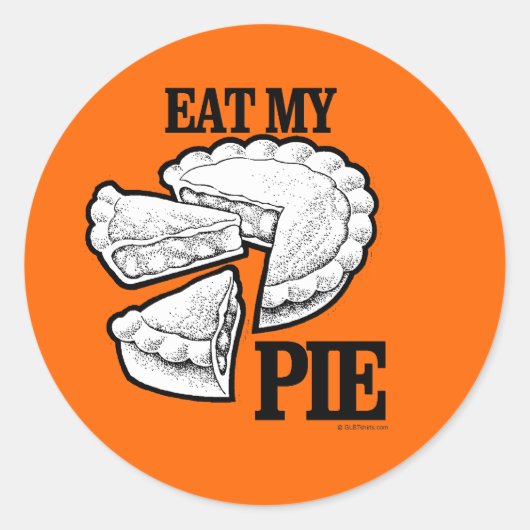 EET MIJ TAART RONDE STICKER (Voorkant)