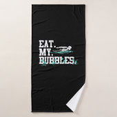 Eet mijn bubbels grappig zwembriefje badhanddoek (Badhanddoek)