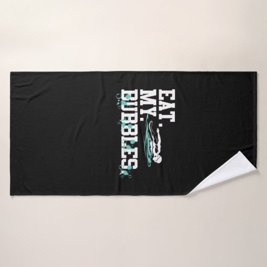 Eet mijn bubbels grappig zwembriefje badhanddoek (Badhanddoek)