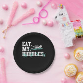 Eet mijn bubbels grappig zwembriefje papieren bordje (Feest)