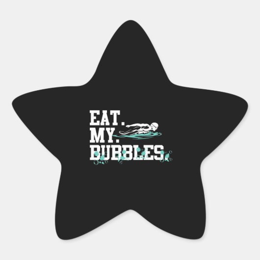 Eet mijn bubbels grappig zwembriem ster sticker (Voorkant)