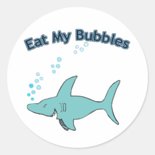 Eet mijn bubbels ronde sticker