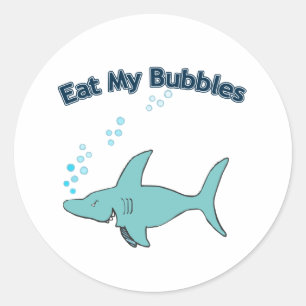 Eet mijn bubbels ronde sticker