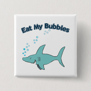 Eet mijn bubbels vierkante button 5,1 cm